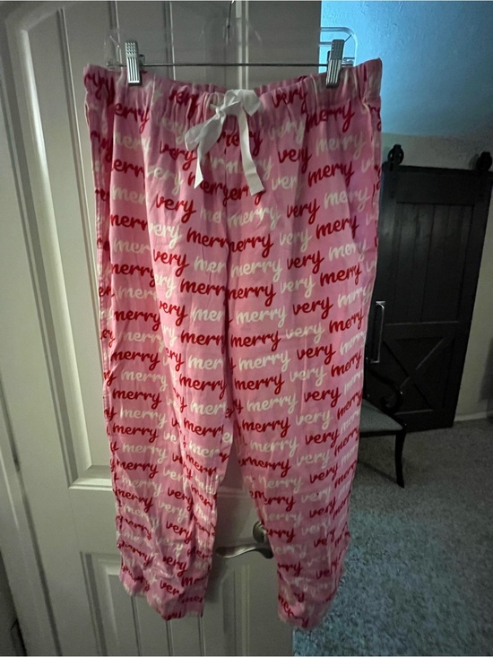 J. Crew Other - NWT J Crew Pink "Very Merry"  Pajama Pants - Cozy Holiday Sleepwear, size Large
